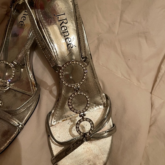 WEDGE DRESS SANDAL SIZE 10 BY J. RENEE WITH RHINESTONES - Picture 3 of 6